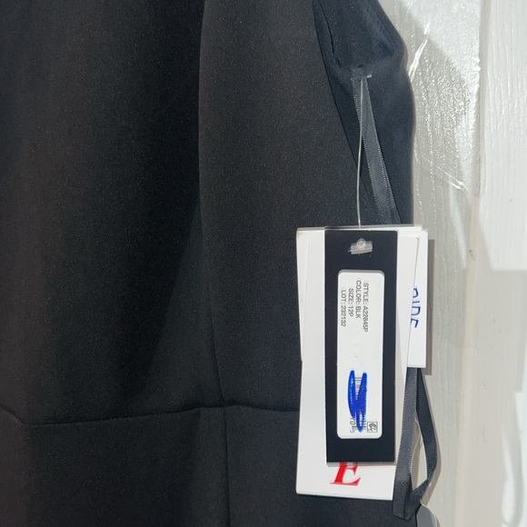 Betsy & Adam ARIELLE" SCUBA CREPE RUFFLE SLIT GOWN - Picture 8 of 13